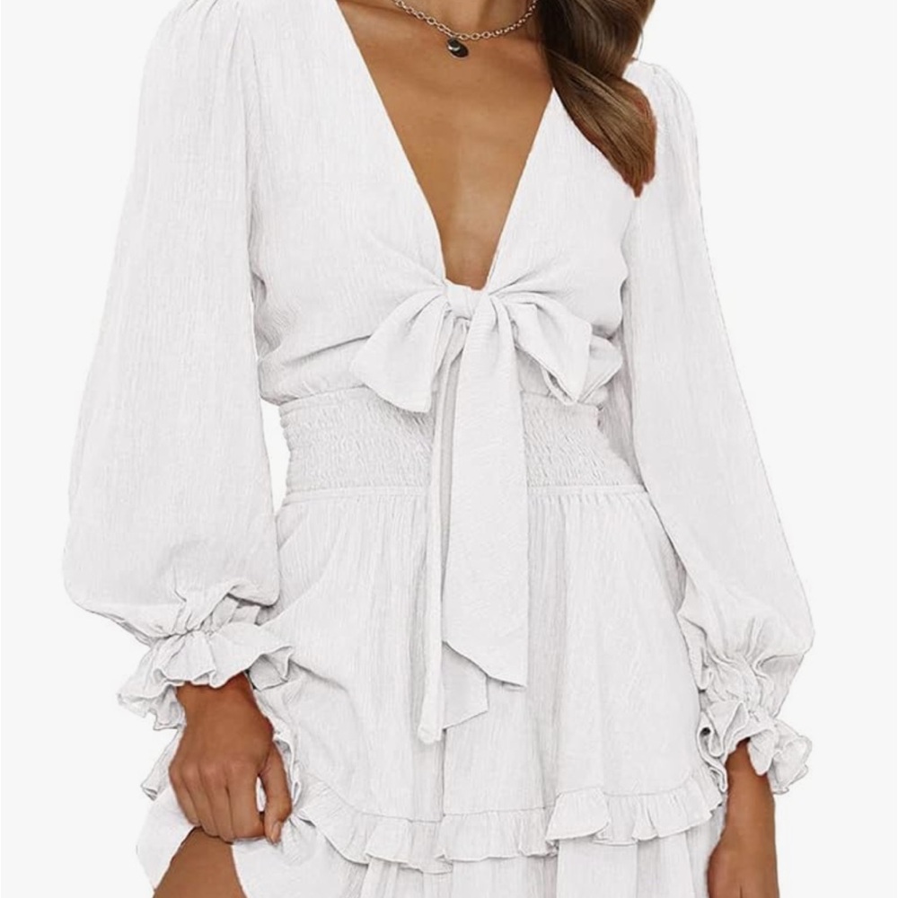 Short white flowing dress